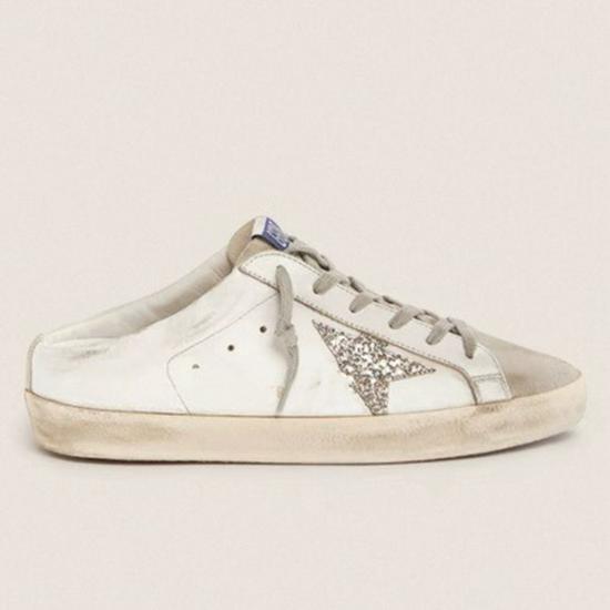 Sandali Donna Vintage 2024 Stella Pelle di Mucca Sporca - Versatili con Tacco Mezzo Aperto e Rialzo Interno