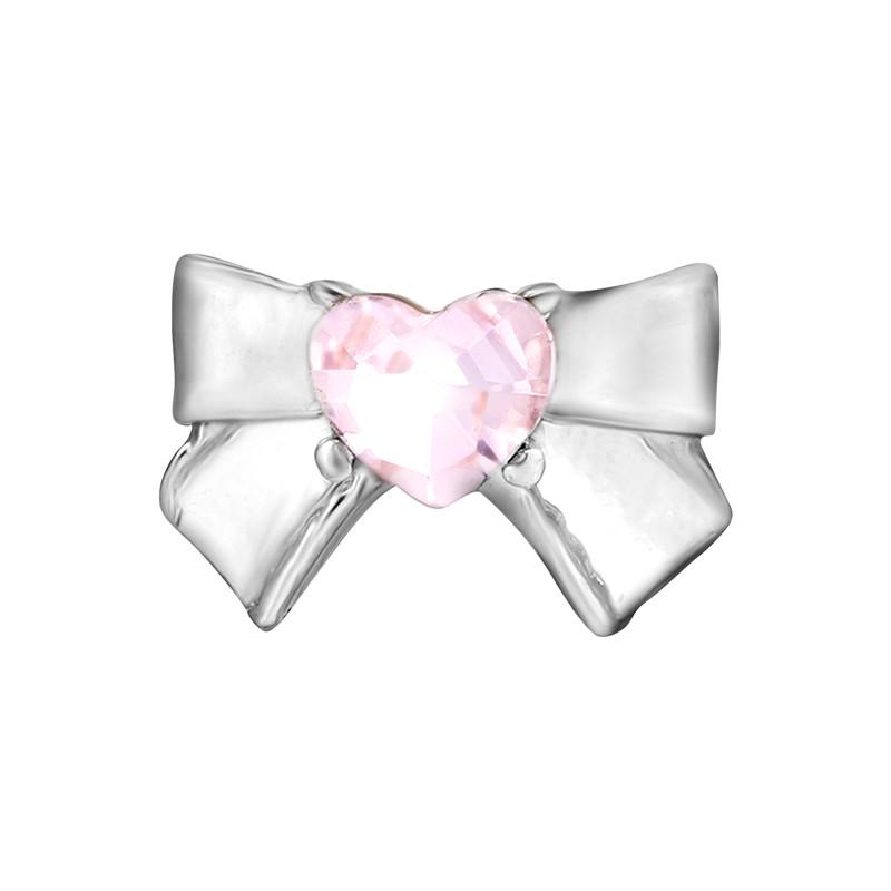 New Fashion Pink Heart Butterfly Starfish Bow 3D Crystal Charm Beads Accessories DIY Making Ring Necklace Bracelet Shiny Jewelry