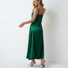 Damen Kleid aus Satin mit Plissee-Design und Kunstseide