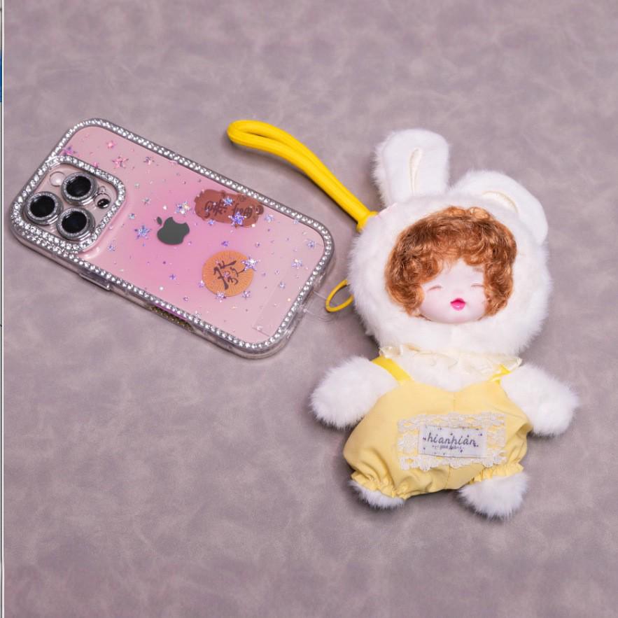 Little Peach Plush Keychain Doll - Cartoon Ornament for Backpack or Car