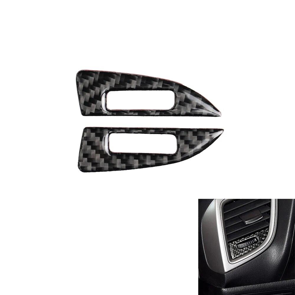 2Pcs Carbon Fiber Interior Air Vent Trim Cover Dashboard Sticker For Mazda 3 Axela 2014 2017 2018 Car Accessories Interiors