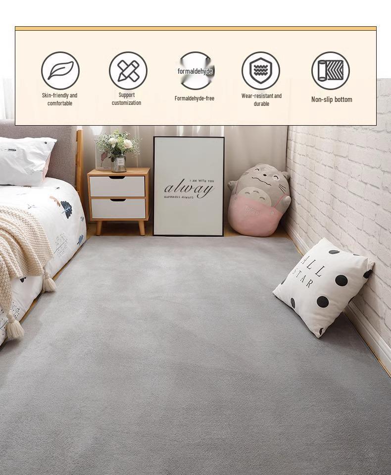 Soft Coral Fleece Carpet for Bedroom and Living Room - Full Coverage and Comfortable