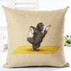 Hamster Yoga Cushion Cover Cotton Linen Pillow Case Animal Hamster Painting Decorative Pillowcase Home Accessories Cushion Cover