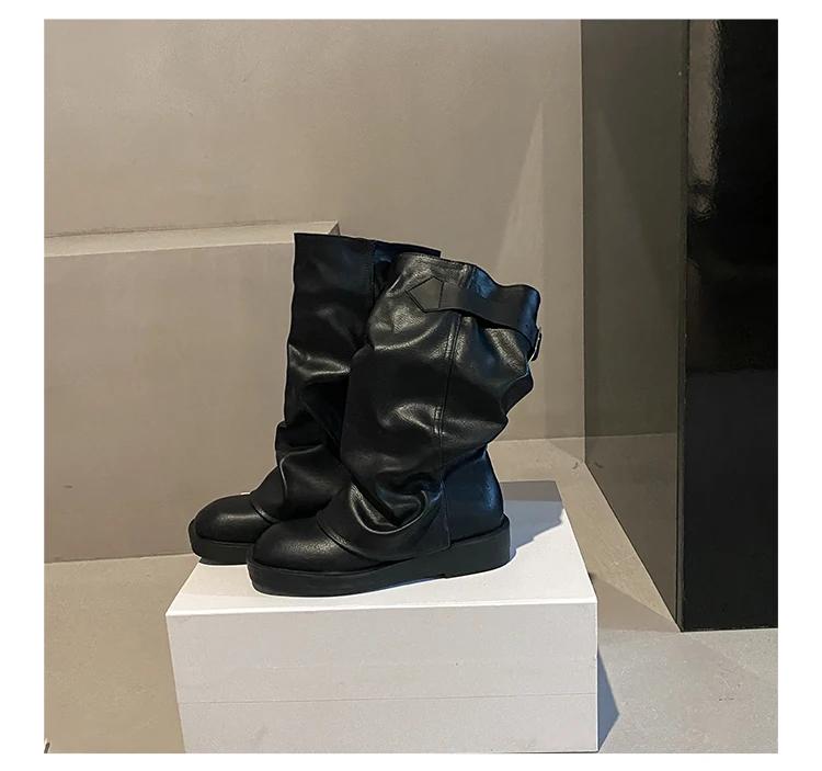 

Женские полусапожки на платформе и толстом каблуке, кожаные готические туфли, модные зимние женские теплые ботинки для снега Mujer Zapatos 39