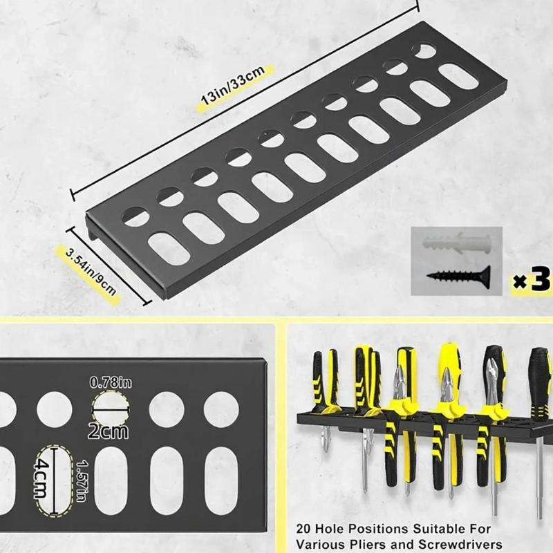 Screwdriver Organizer Wall Mount Tool Storage Rack Screwdriver Pliers Holder Hand Tool Organizer Wall Screwdriver Stand