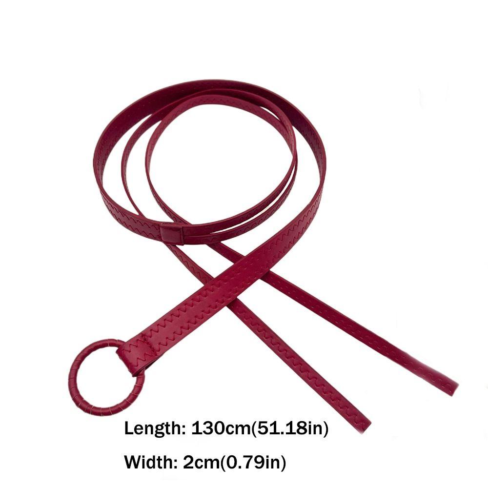 Casual Thin Waist Strap Vintage Trouser Dress Belts Fashion Leather Belt  Women