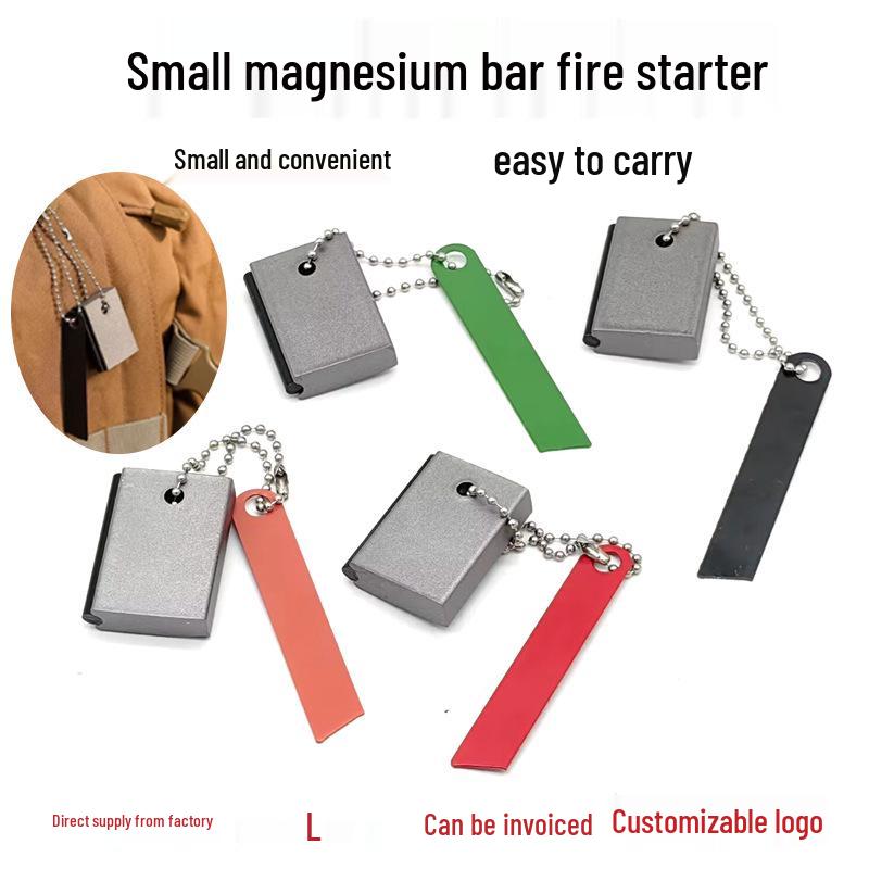 Waterproof Luminous Magnesium Flint Fire Starter for Outdoor Survival.