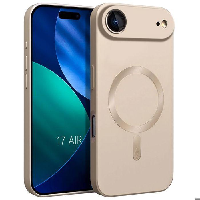 Coque de Téléphone - E.F.Connection - pour iPhone Air - Silicone Souple - Cercle Magnétique Doré