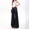 American retro Tencel wide-leg original cow jeans women's summer thin low-rise Spice Girl casual micro-pull pants