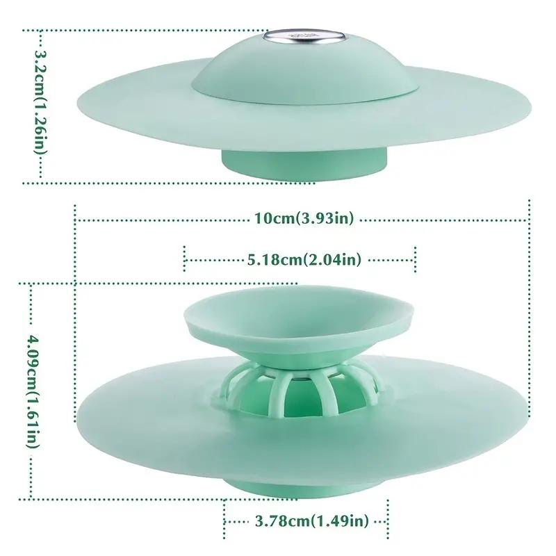 2pcs  Push-Type Silicone Floor Drain  Silicone Universal Sink Stopper  Prevent Clogging  Bathroom Drain Hair Catcher Press Water