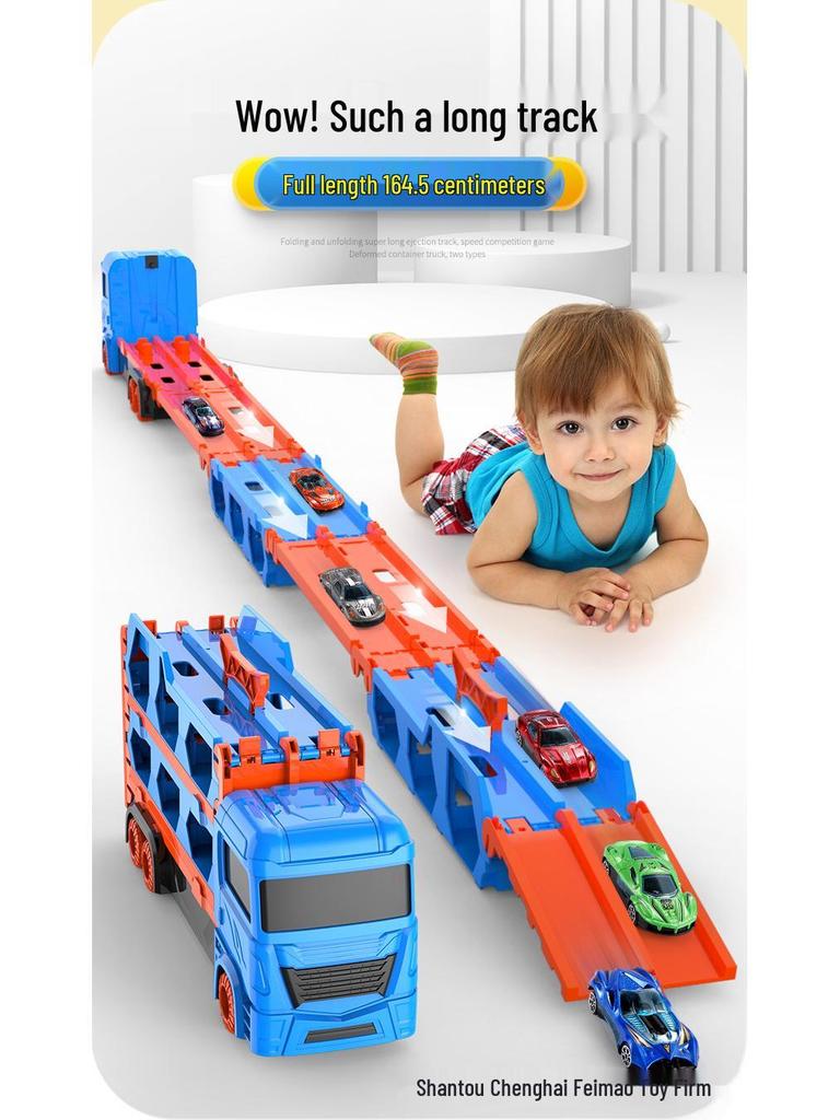 Transforming Toy Truck Car Model with Launching & Storage Features for Kids Aged 3-6