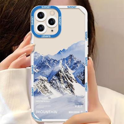 Sunset Clouds Snow Mountain Clear Case For Iphone 13 Pro Cases Iphone 11 14 12 Pro Max X Xr Xs 7 8 Plus Se 2020 2022 Soft Covers