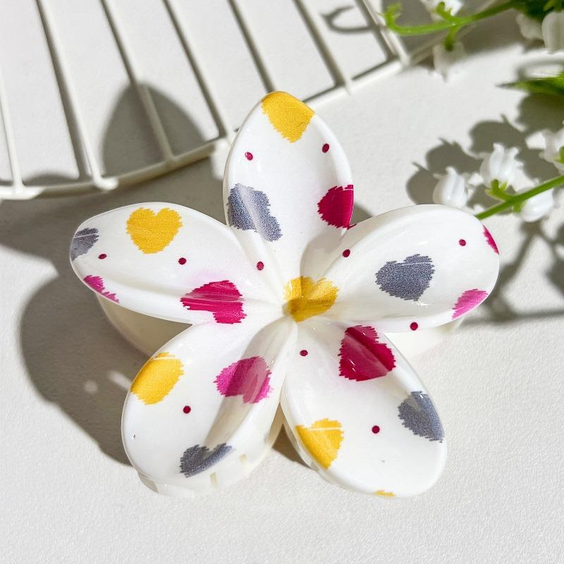 Printed Clips, Egg Flower Fresh and Light Hair Clips Back of The Head Updo Shark Clips