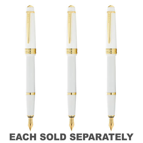 Cross Cross Bailey Light Gloss Fountain Pen (White/Gold)