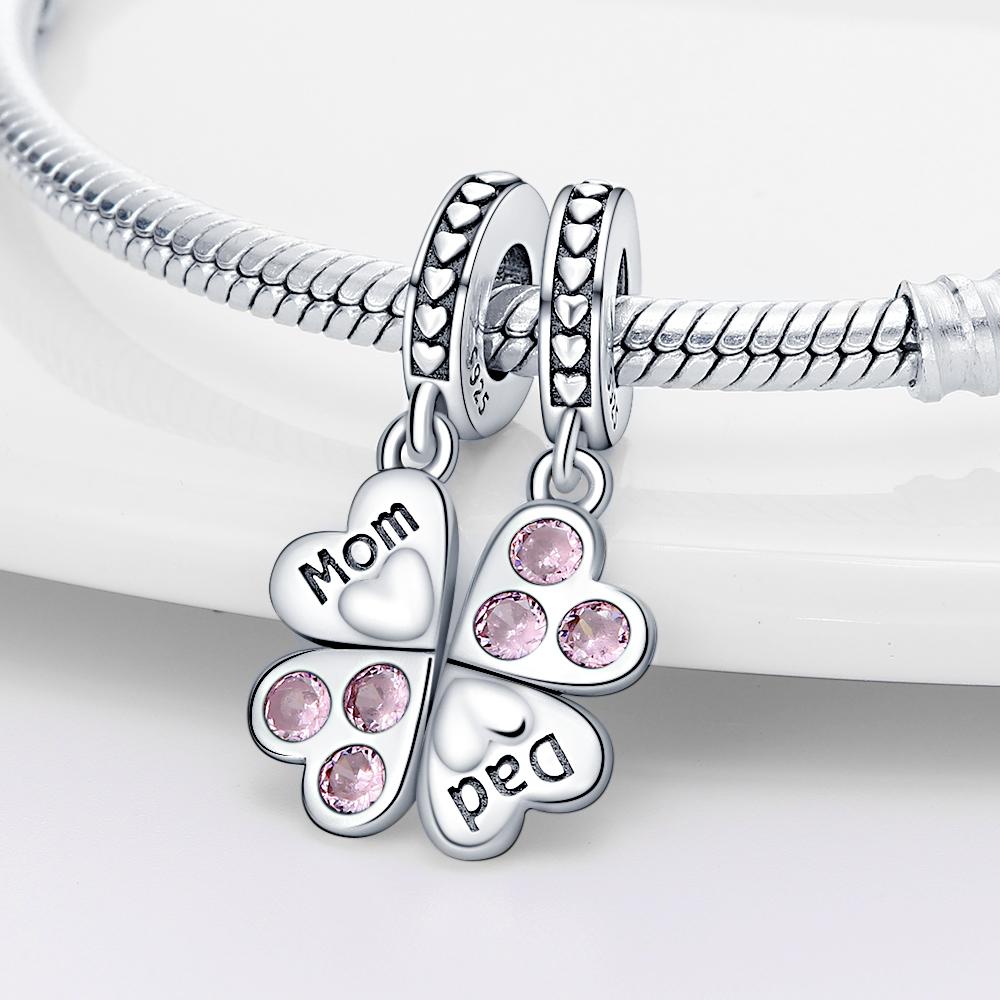 Authentic Charm Bead Charms copper Four leaf clover love and affection Bead Charms Compatible With Charm Bead Charms Plata Bracelets for Women Women J