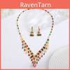 French Luxury Zircon Necklace Set With Geometric Design For Wedding And Party Wear