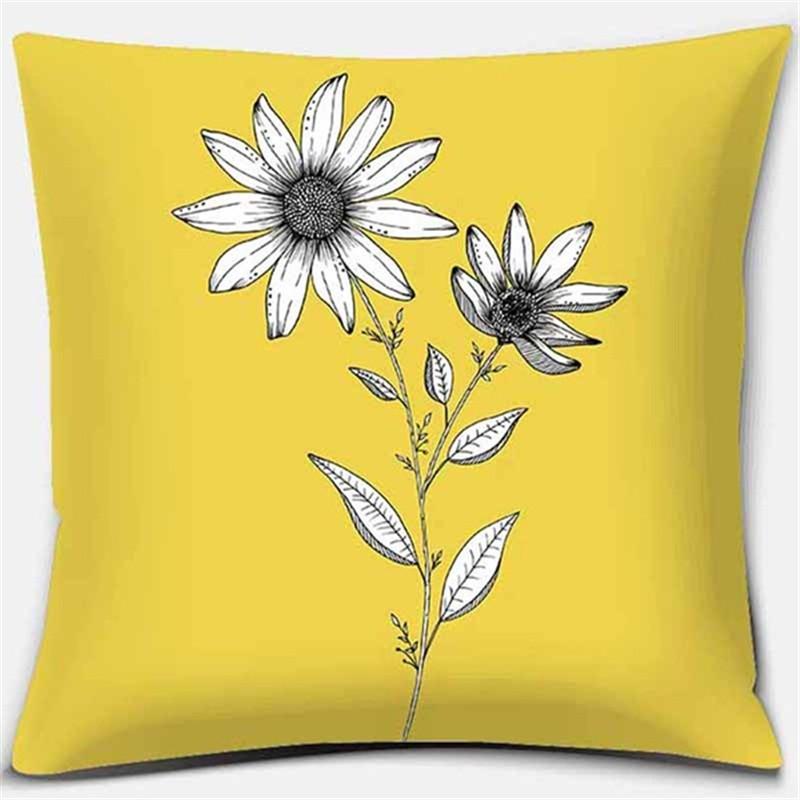Bright Yellow Simple Geometric Series Pillow Gift Home Office Decoration  Bedroom Sofa Car Cushion Cover