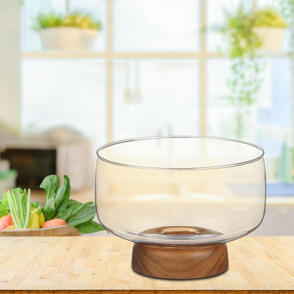 Glass Salad Bowl Multifunction Candy Snack Tray Fruit Basket Serving Bowl for Veggies Home Table Centerpiece Party Decoration