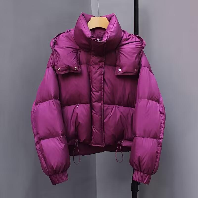 Short down jacket women's winter new fashion puffs small design bread jacket white duck down jacket