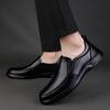 Men's Casual Leather Slip-On Shoes - Round Toe, Breathable & Versatile for Formal or Business Wear