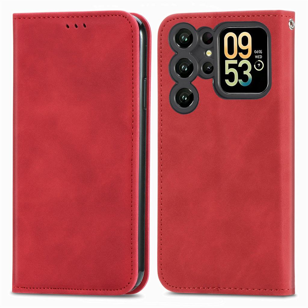 For Oukitel C62 Leather Case with Card Holder Magnetic Absorption Phone Cover
