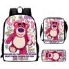 Strawberry Bear School Bag High Definition Printing Multi-Function Oxford Lightweight Backpack