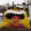 Black Girl Three-Piece Quilt Cover Pillowcase Sheet Four-Piece Digital Printing
