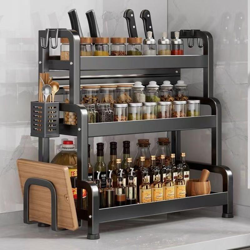 Multi-Layer Countertop Spice Rack & Utensil Holder