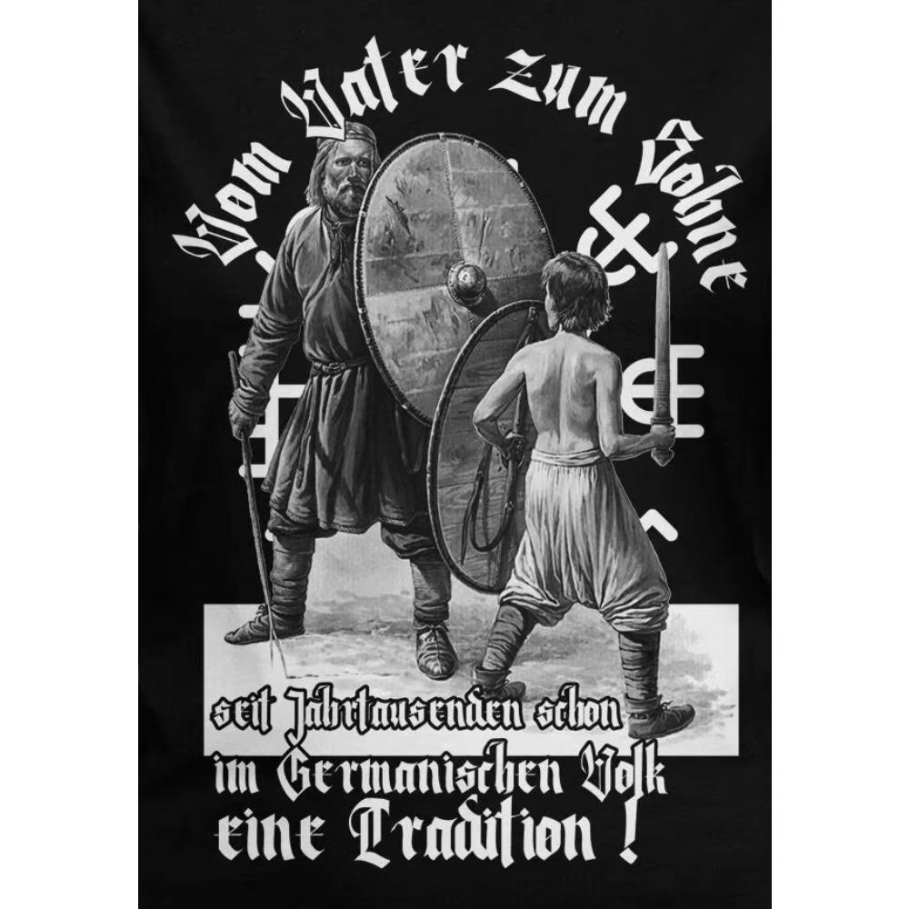 Od otce k synovi. Odin Vikinská Tradice Otec Dítě Přísloví Tričko. Letní bavlněné pánské tričko s krátkým rukávem do O-neck Nové