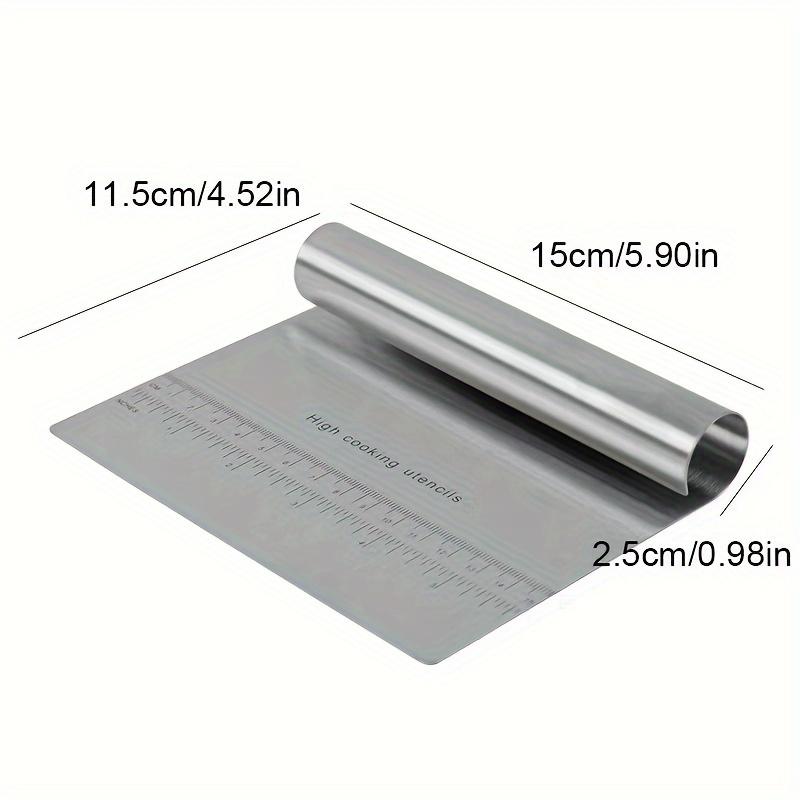 Premium Stainless Steel Bench Scraper with Measurement Markings - Durable Dough Cutter & Pastry Chopper, Ideal for Baking Dough Scraper