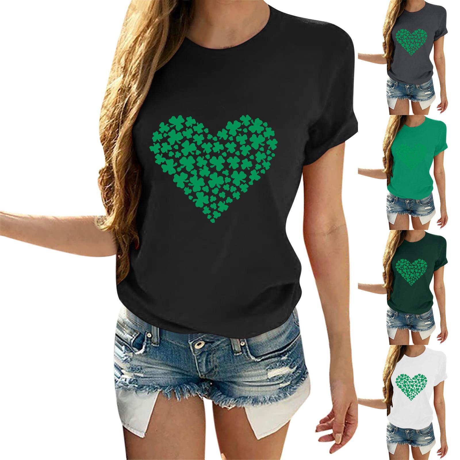 

Женская модная повседневная летняя удобная блузка с круглым вырезом и коротким рукавом с принтом