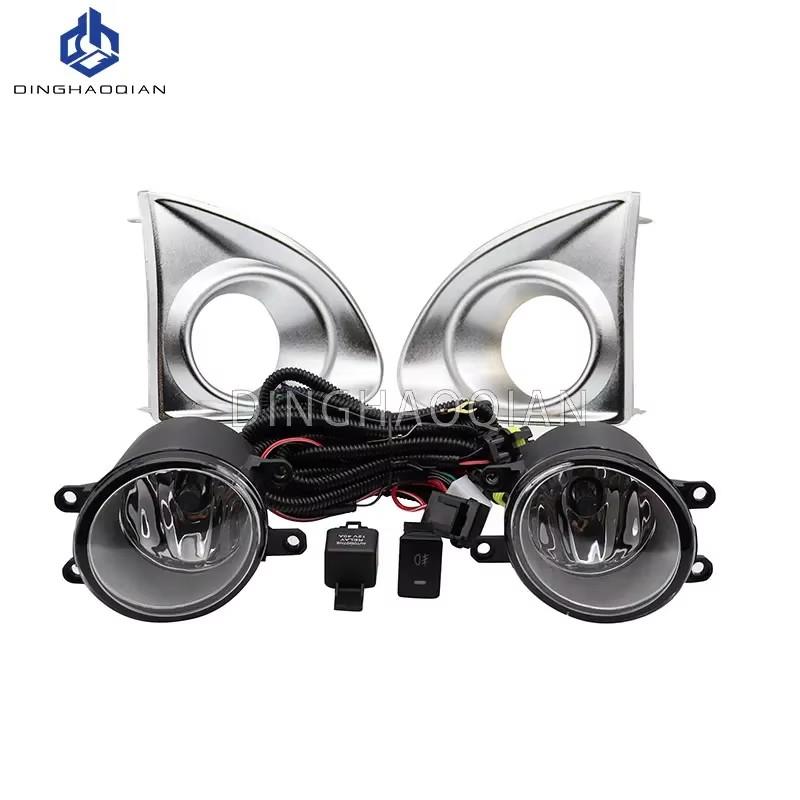 1 Set Front Bumper Fog Light Assy Fog Lamp Assembly Harness for Toyota Corolla Axio Fielder 2013 2014 2015 Version Chrome Cover