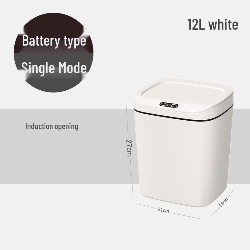 2026 Stylish Induction Trash Can: 16L Large Smart Bin with Odor-Sealed Lock for Home Use