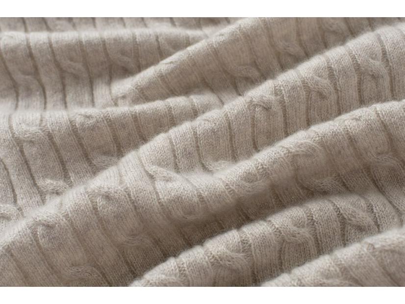 Women's 100% Pure Cashmere Cable Knit Lapel Sweater - Slimming and Versatile Pullover