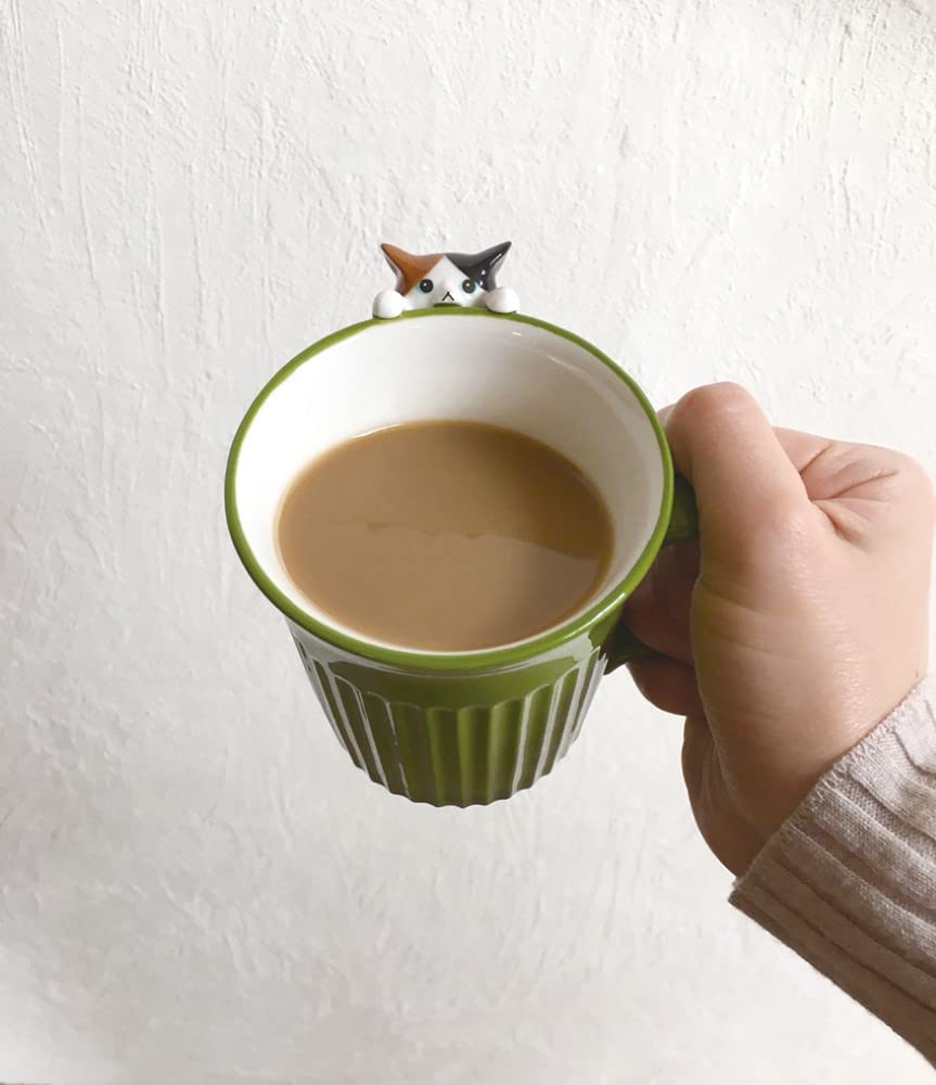 Decor Corporation Starrende Kat Calico H10 Tasse, Katze, Größe ca.. W11.4 D10.5 MG-86392