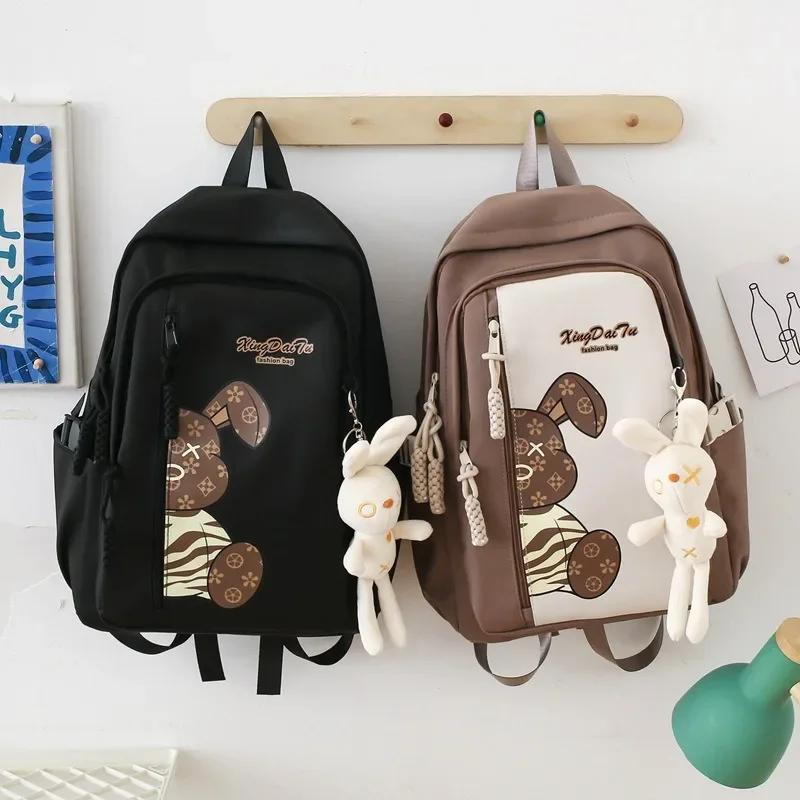 Leisure College Style Fashion Schoolbag Large Capacity Girl Korean Student Backpack Girl Cute Cartoon Light School Schoolbag New