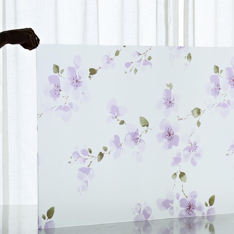 Frosted Window Film Slavic Privacy Decor, Self-Adhesive Bathroom Glass Cover, UV Blocking Frosted Sticker for Home