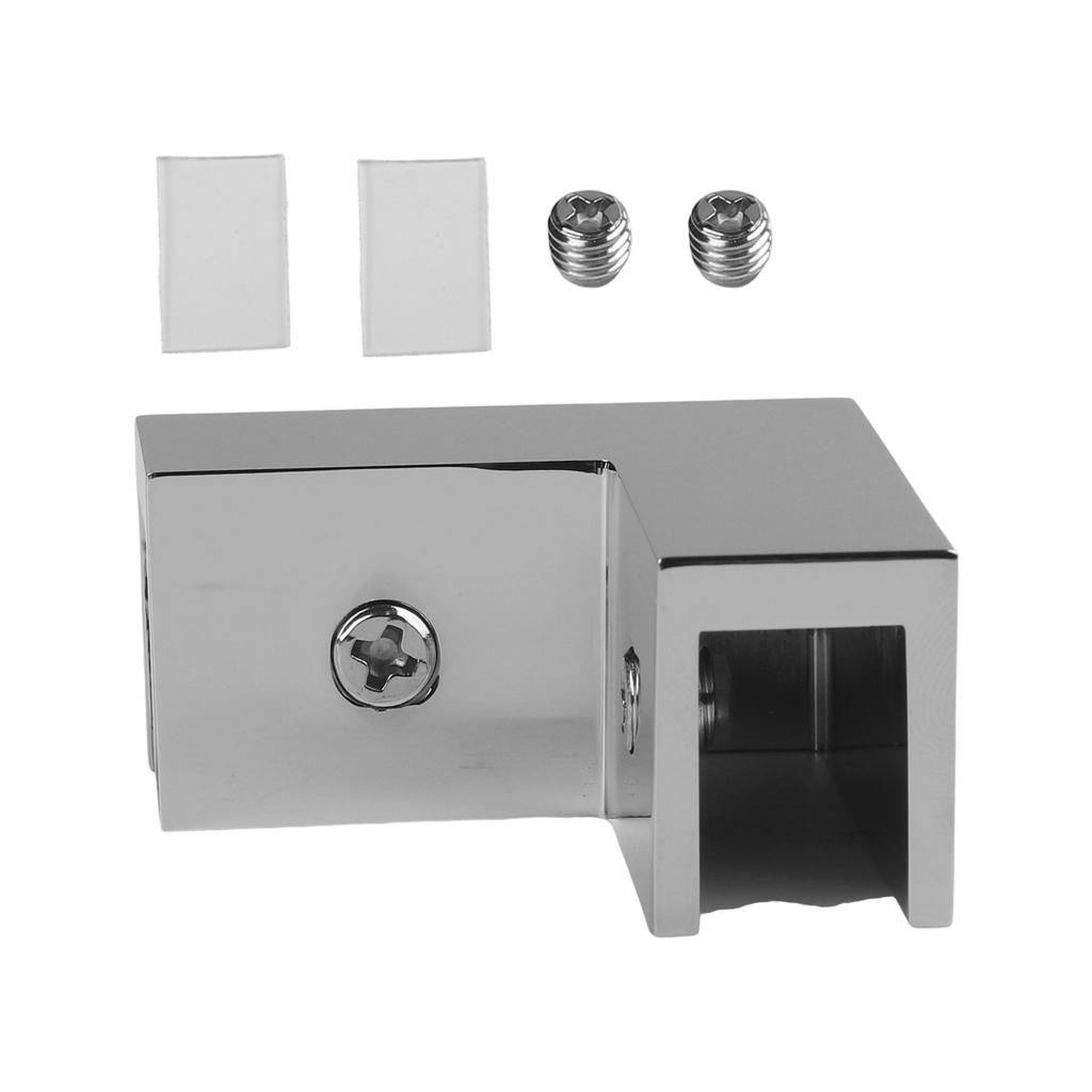 Matt Black Shower Door Glass Clamp for 812 Mm Glass Panels 90 Degree Angle for Secure Installation and Contemporary Style