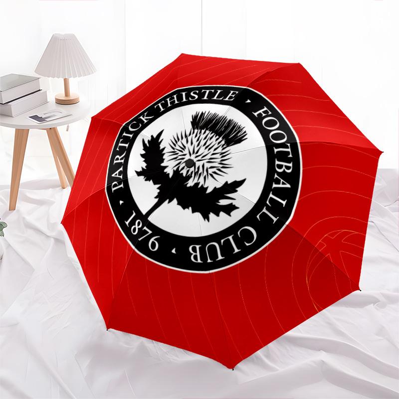 

Partick Thistle FC pattern, automatic folding umbrella, portable and foldable design, 8 ribs, a Christmas or birthday gift.