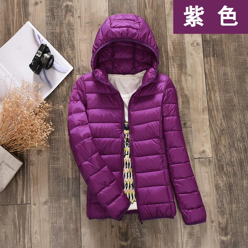 2024 Autumn and Winter New Women's Hooded Light Down Jacket Short Casual Thin Down Jacket Large Size Winter Clothing