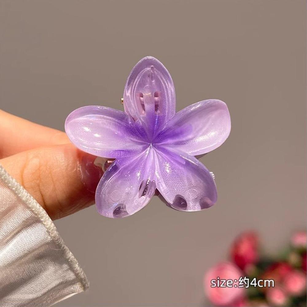 6Pcs Gradient Hair Clips New Flower Hair Claws Small Size Fashion Headwear Hairpin Crab Barrette Hair Accessories for Women