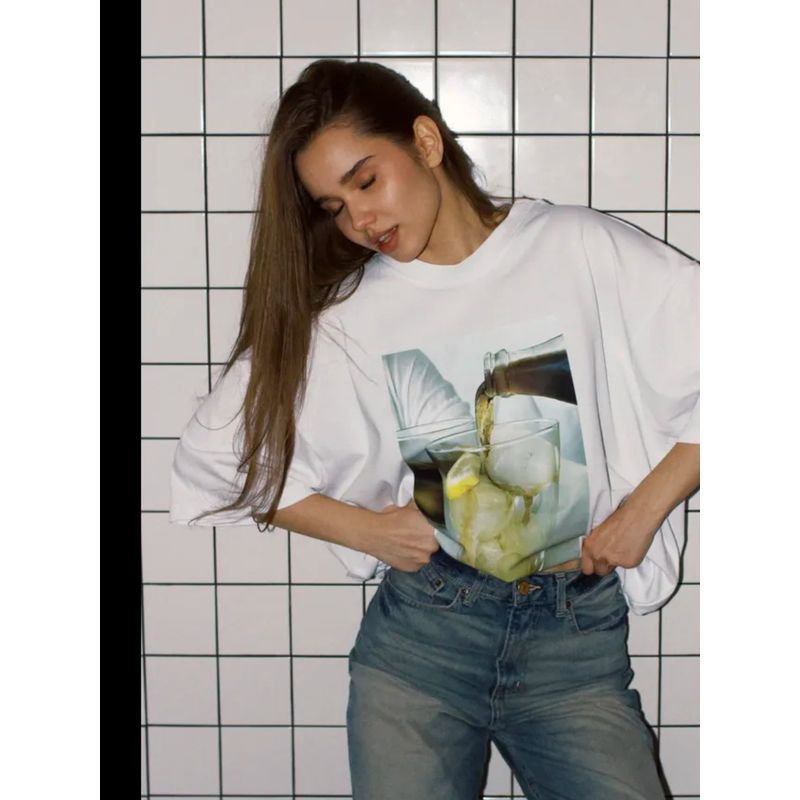 Fashion Wind New Arrival Fashion Loose Casual Print Cotton T-shirt Top Loose Printed T-shirt Top
