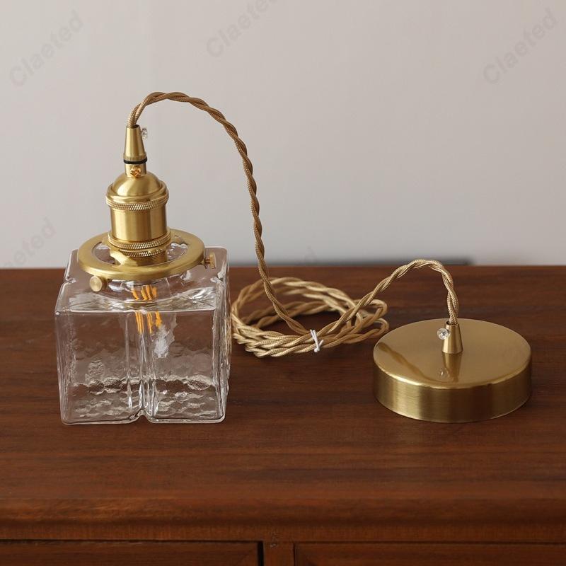 European Simple Retro LED Glass Chandelier Living Room Dining Room Corridor Balcony Bedroom Decorative Lighting