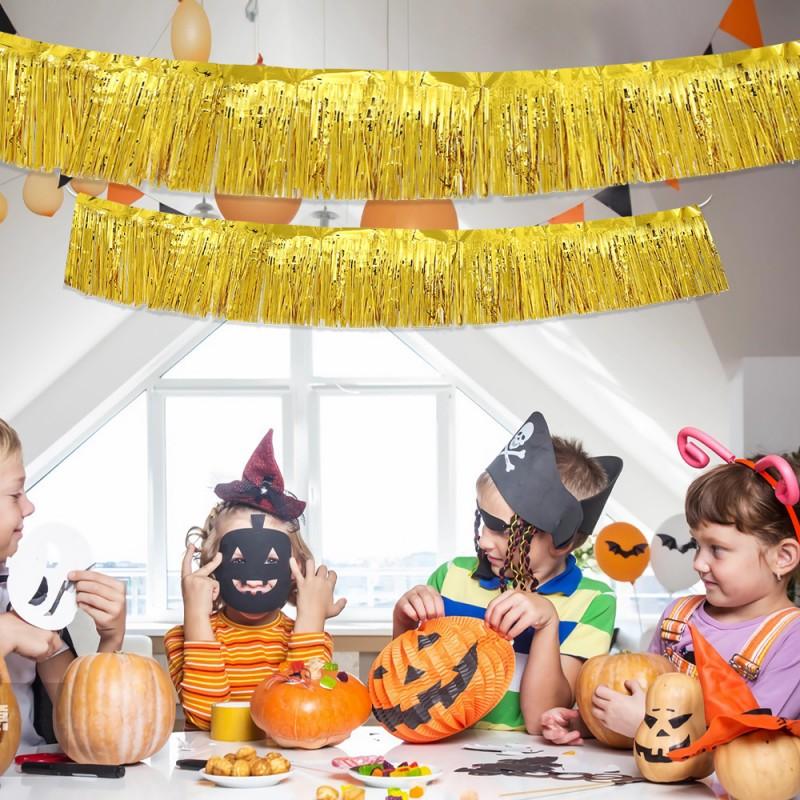 2/1 pachet folie franjuri ghirlandă metalică beteală streamers banner agățat pentru paradă plutitoare ziua de naștere nuntă Crăciun petrecere decoratiuni