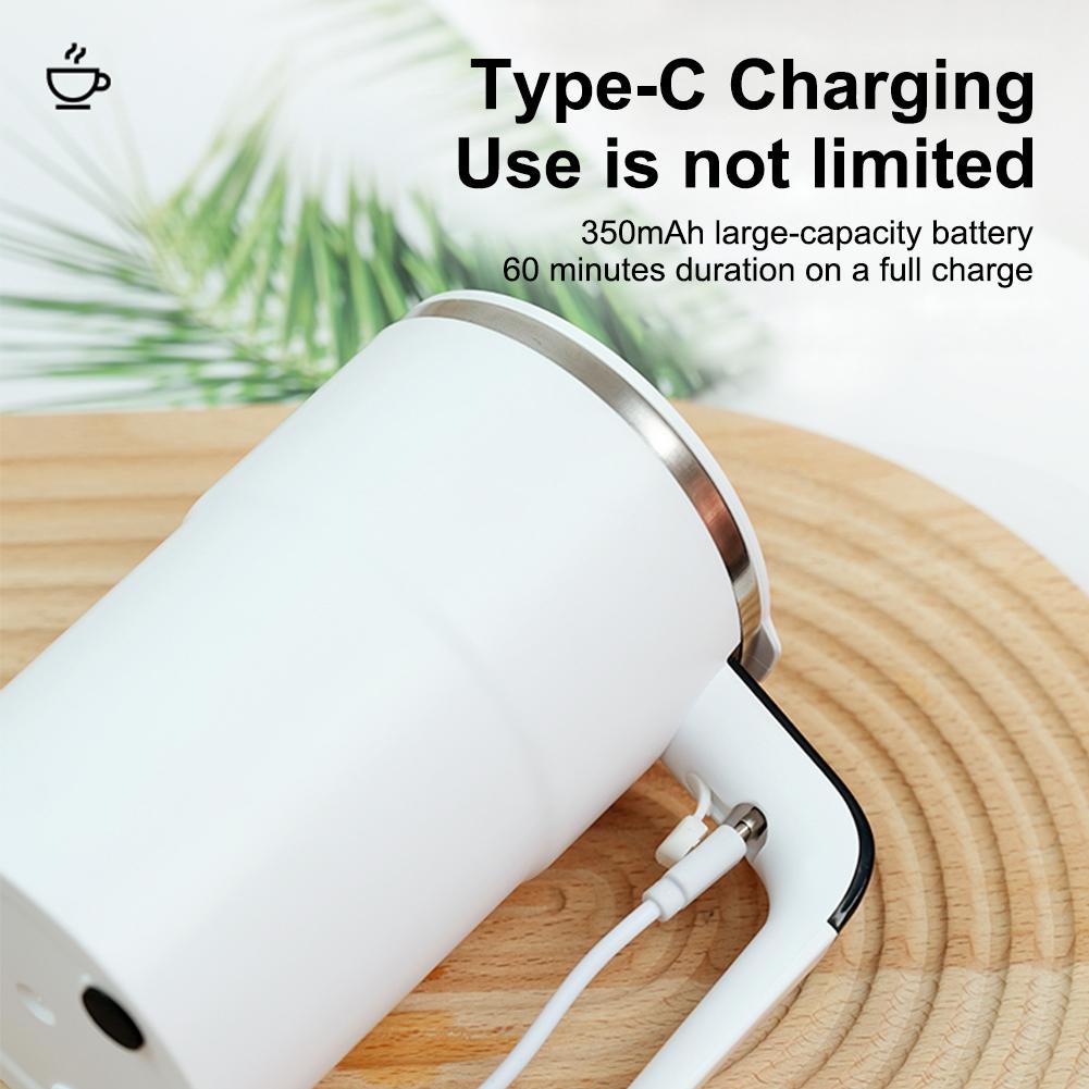 Magnetische, selbstrührende Kaffeetassen, tragbarer automatischer Mischbecher, wiederaufladbarer, selbstrührender Becher mit Thermometer für das Home-Office