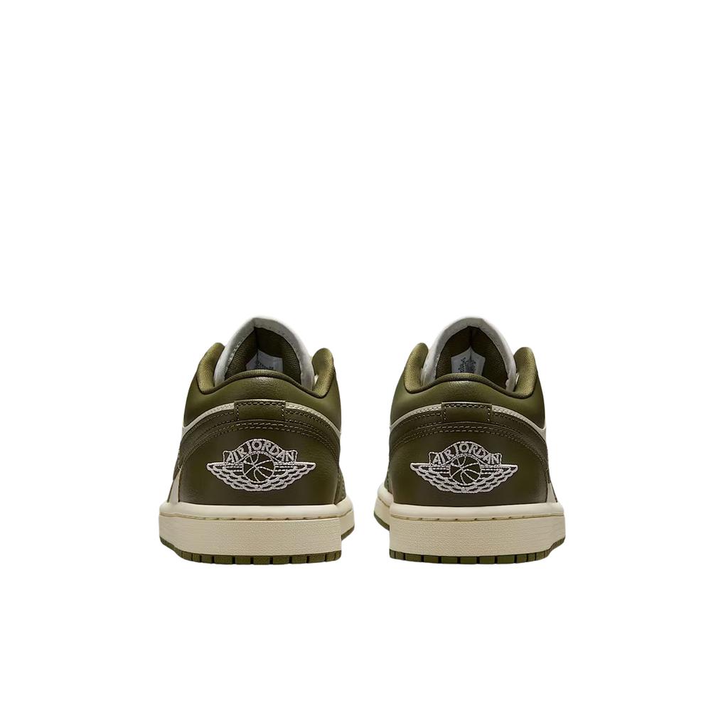 Zapatillas Air Jordan 1 Low Medium Olive para Mujer Verde Vela Leche de Coco DC0774-122