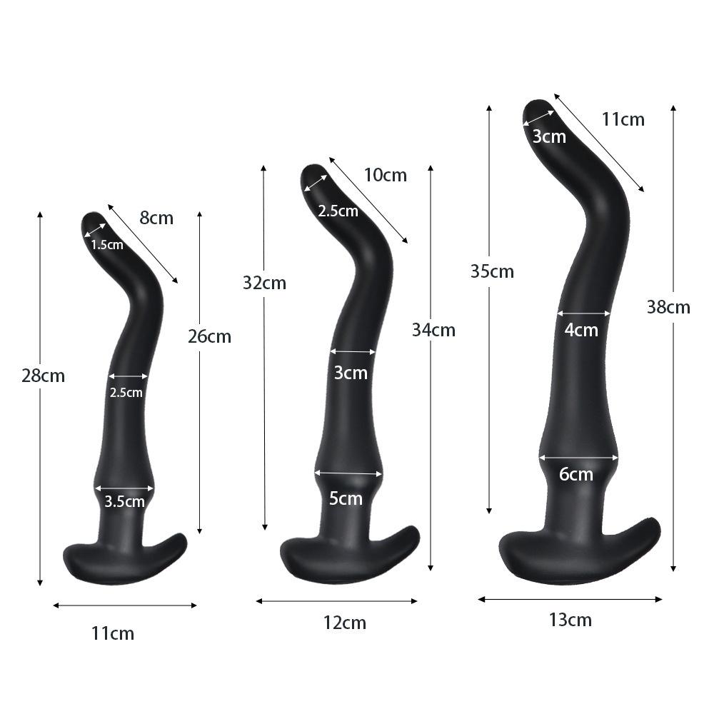 Golden Dragon Anal Plug 3-Piece Set for Both Men and Women Self-pleasure Toy Soft Liquid Silicone Adult Toys for Anal Play