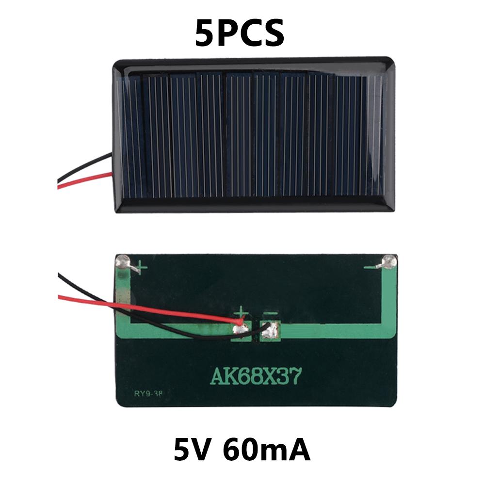 5PCS Mini Solar Board 2V/1.5V/3V/5V Solar Cells 54*54mm/60*30mm/65*48mm/68*37mm Solar Panel A-grade Polycrystalline Silicon 4