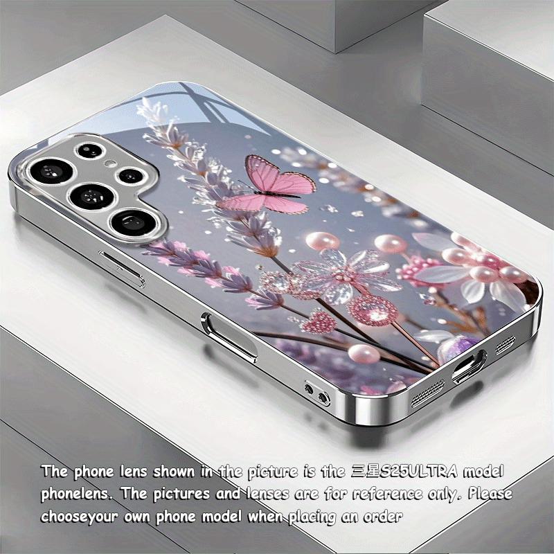 Galvanisierte goldene neue Handyhülle für Samsung Galaxy S26 Ultra S25 Plus S24 S23 S22 fe gehärtetes Glas Künstlerische Texturmuster