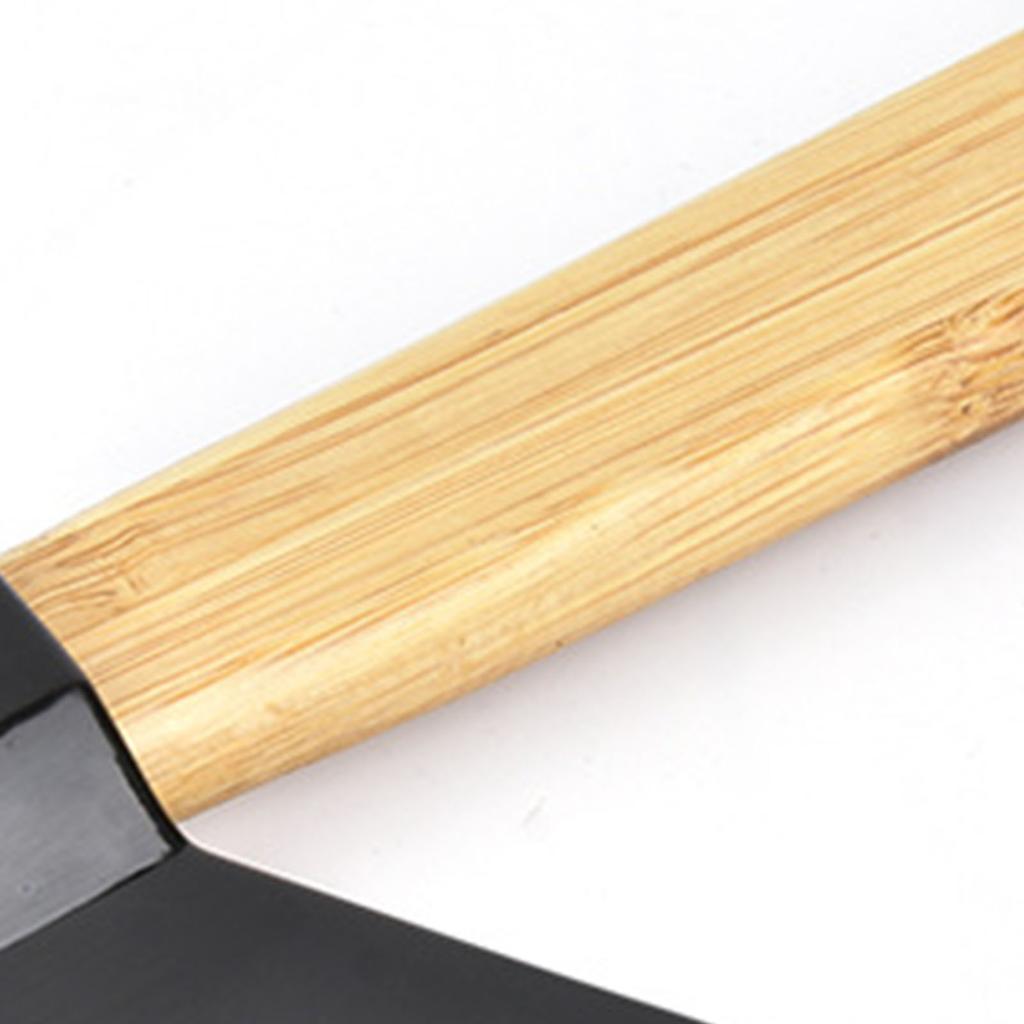 Nůž na pizzu 430 Ocel PP Bambusová rukojeť Ergonomicky Kulatá Sekera Kráječ na pizzu pro Domov Restaurace Černý